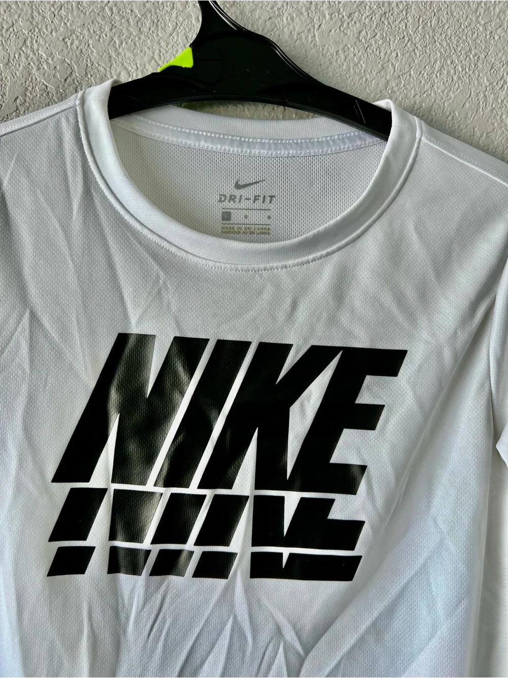 Nike White Short-Sleeve Tee with Black NIKE Graphic